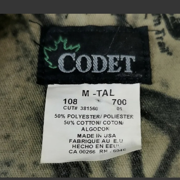 Vintage Codet Wood N Trail Camo Shirt Med Tall Heavy Fabric - Picture 3 of 8
